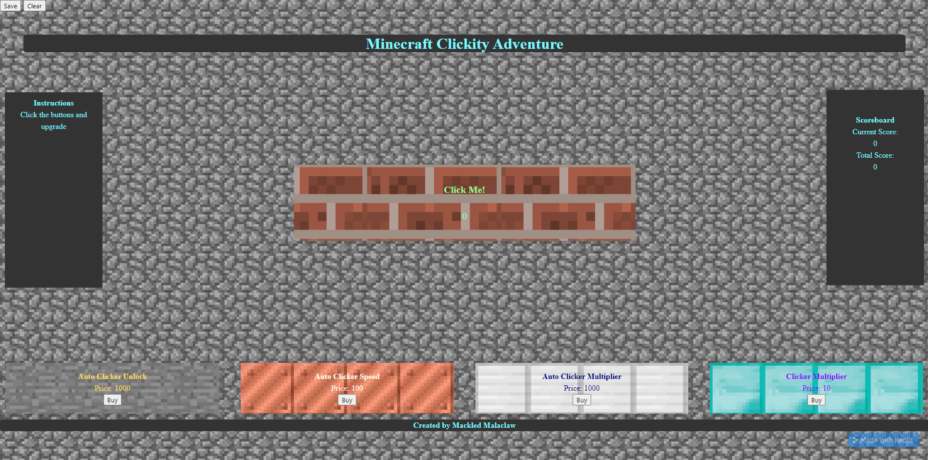 Minecraft Clicker Game