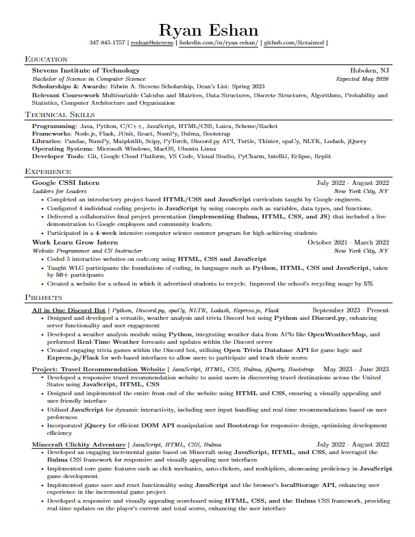 Resume Preview